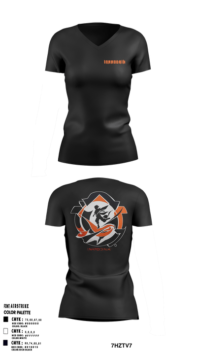 INaroDAlK.INaroDAlK. 37477595 Women's Short Sleeve V-neck Shirt - 1