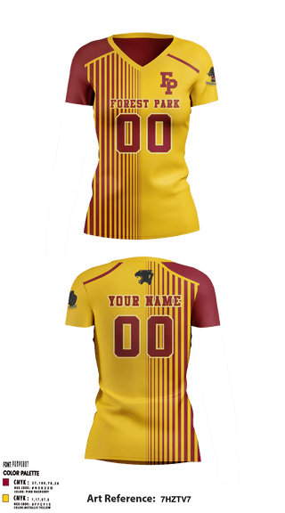 Women's Short Sleeve Vneck Shirt, Forest Park Middle School Volleyball, Women's Volleyball, Teamtime, Team time, sublimation, custom sports apparel, team uniforms, spirit wear, spiritwear, sports uniforms, custom shirts, team store, custom team store, fundraiser sports, apparel fundraiser