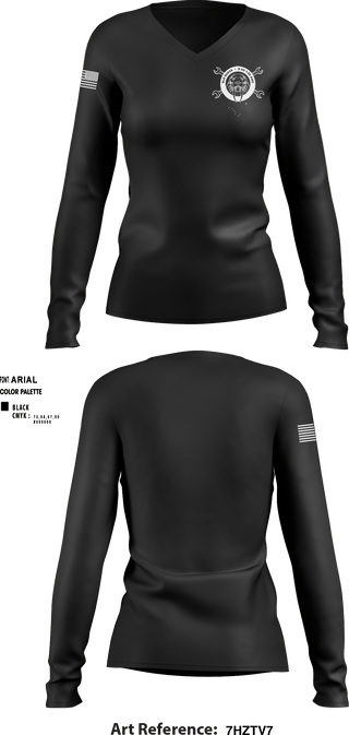 Women's Long Sleeve Vneck Shirt, , Army, Teamtime, Team time, sublimation, custom sports apparel, team uniforms, spirit wear, spiritwear, sports uniforms, custom shirts, team store, custom team store, fundraiser sports, apparel fundraiser