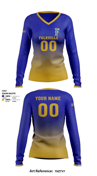 Women's Long Sleeve Vneck Shirt, Falkville High School Volleyball, Women's Volleyball, Teamtime, Team time, sublimation, custom sports apparel, team uniforms, spirit wear, spiritwear, sports uniforms, custom shirts, team store, custom team store, fundraiser sports, apparel fundraiser