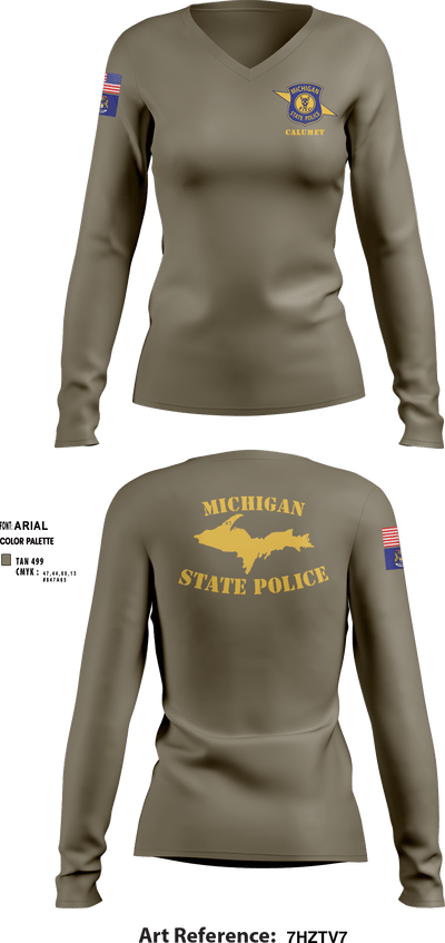 MSP Calumet 35464761 Women's Long Sleeve V-neck Shirt - 9