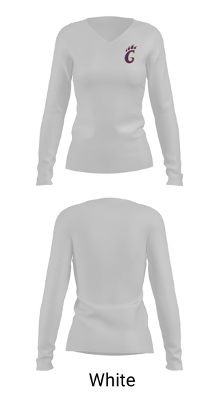Women's Long Sleeve Vneck Shirt, Godley High School Cross Country, Cross Country, Teamtime, Team time, sublimation, custom sports apparel, team uniforms, spirit wear, spiritwear, sports uniforms, custom shirts, team store, custom team store, fundraiser sports, apparel fundraiser