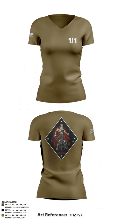Hades 3421841 Women's Short Sleeve V-neck Shirt - 3