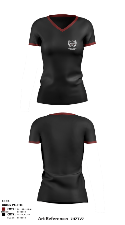 Black Jack Nutrition 30860298 Women's Short Sleeve V-neck Shirt - 1