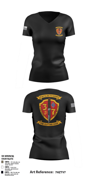 Women's Short Sleeve Vneck Shirt, , Marines, Teamtime, Team time, sublimation, custom sports apparel, team uniforms, spirit wear, spiritwear, sports uniforms, custom shirts, team store, custom team store, fundraiser sports, apparel fundraiser