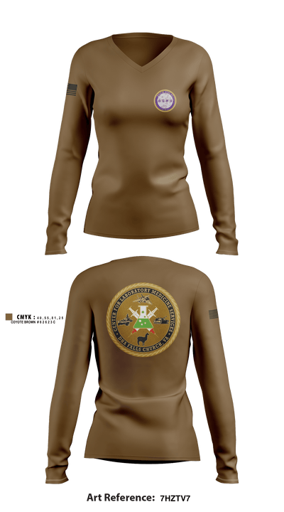 CLMS 3193504 Women's Long Sleeve V-neck Shirt - 1