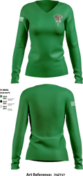 V 3/4 69183228 Women's Long Sleeve V-neck Shirt - 1