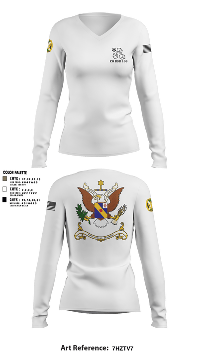 1-155th Dixie Thunder 83572891 Women's Long Sleeve V-neck Shirt - 5