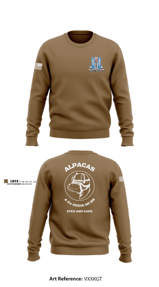 Crew Neck Sweatshirt, Alpha Company 205th MI BN, Army, Teamtime, Team time, sublimation, custom sports apparel, team uniforms, spirit wear, spiritwear, sports uniforms, custom shirts, team store, custom team store, fundraiser sports, apparel fundraiser