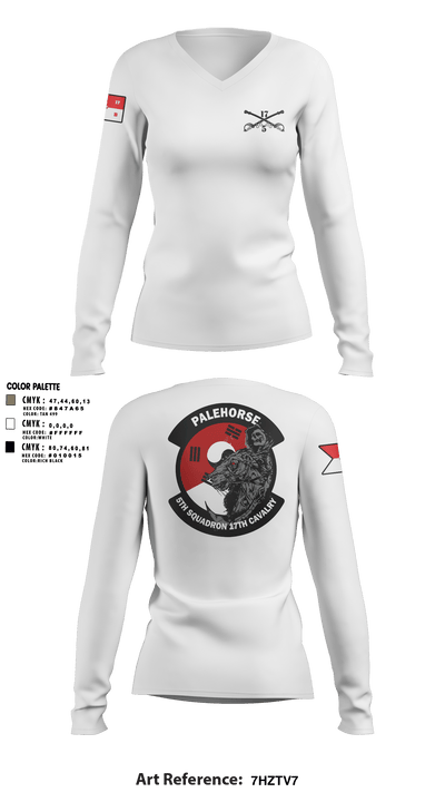 B TRP 5-17 ACS 69318096 Women's Long Sleeve V-neck Shirt - 5