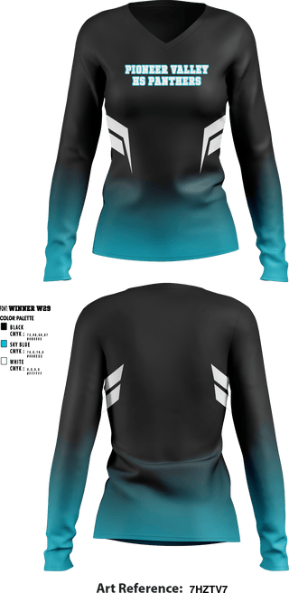 Women's Long Sleeve Vneck Shirt, Pioneer Valley HS Panthers, Women's Basketball, Teamtime, Team time, sublimation, custom sports apparel, team uniforms, spirit wear, spiritwear, sports uniforms, custom shirts, team store, custom team store, fundraiser sports, apparel fundraiser