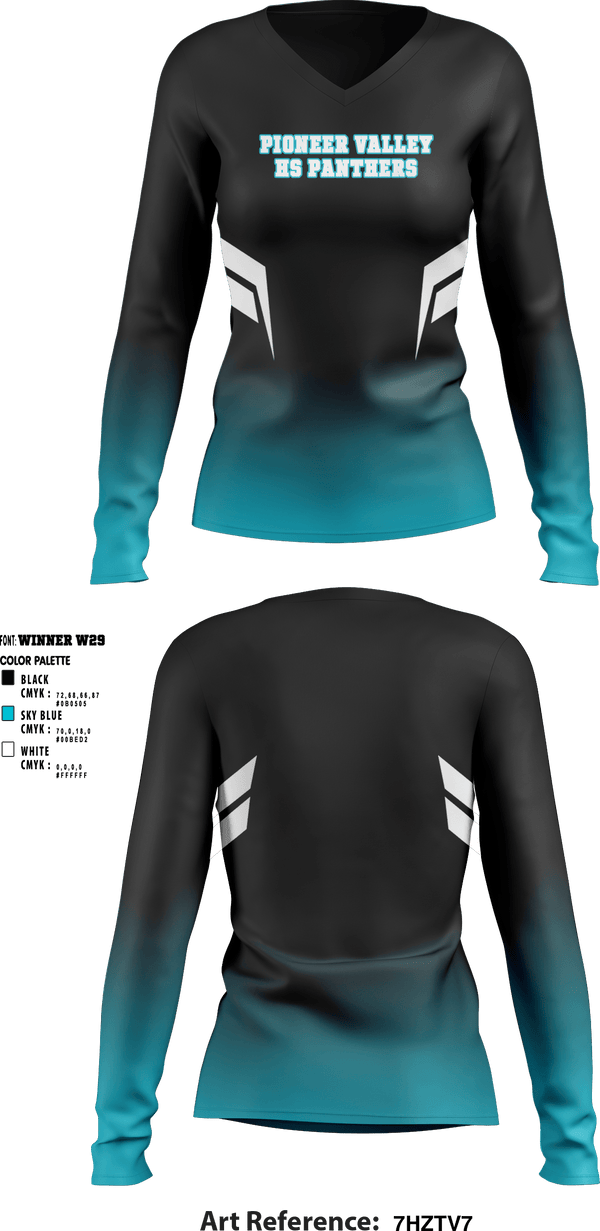 Women's Long Sleeve Vneck Shirt, Pioneer Valley HS Panthers, Women's Basketball, Teamtime, Team time, sublimation, custom sports apparel, team uniforms, spirit wear, spiritwear, sports uniforms, custom shirts, team store, custom team store, fundraiser sports, apparel fundraiser