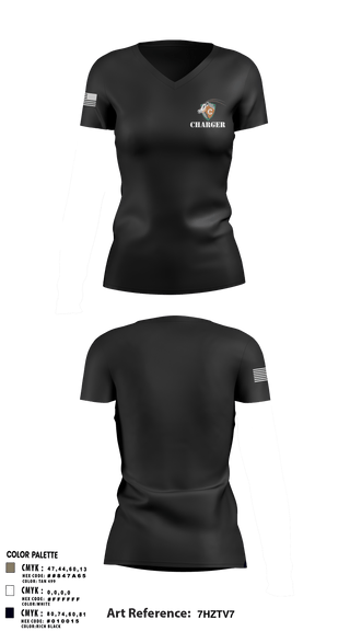 Women's Short Sleeve Vneck Shirt, CHARGER, Army, Teamtime, Team time, sublimation, custom sports apparel, team uniforms, spirit wear, spiritwear, sports uniforms, custom shirts, team store, custom team store, fundraiser sports, apparel fundraiser