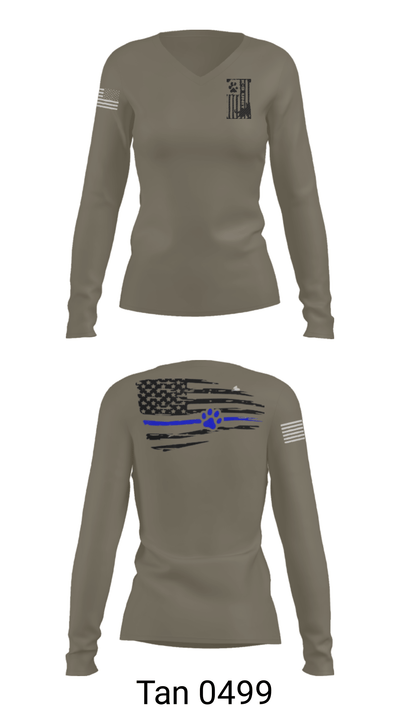 K-9 Crew 23249589 Women's Long Sleeve V-neck Shirt - 41