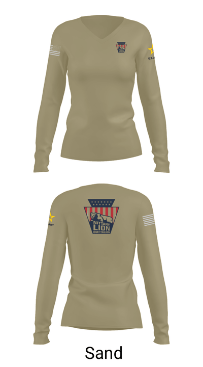Nittany Lion Battalion 19698812 Women's Long Sleeve V-neck Shirt - 42