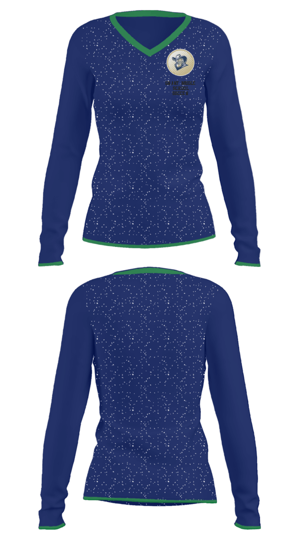 Women's Long Sleeve Vneck Shirt, Grant Middle School Soccer, Men's Soccer, Teamtime, Team time, sublimation, custom sports apparel, team uniforms, spirit wear, spiritwear, sports uniforms, custom shirts, team store, custom team store, fundraiser sports, apparel fundraiser