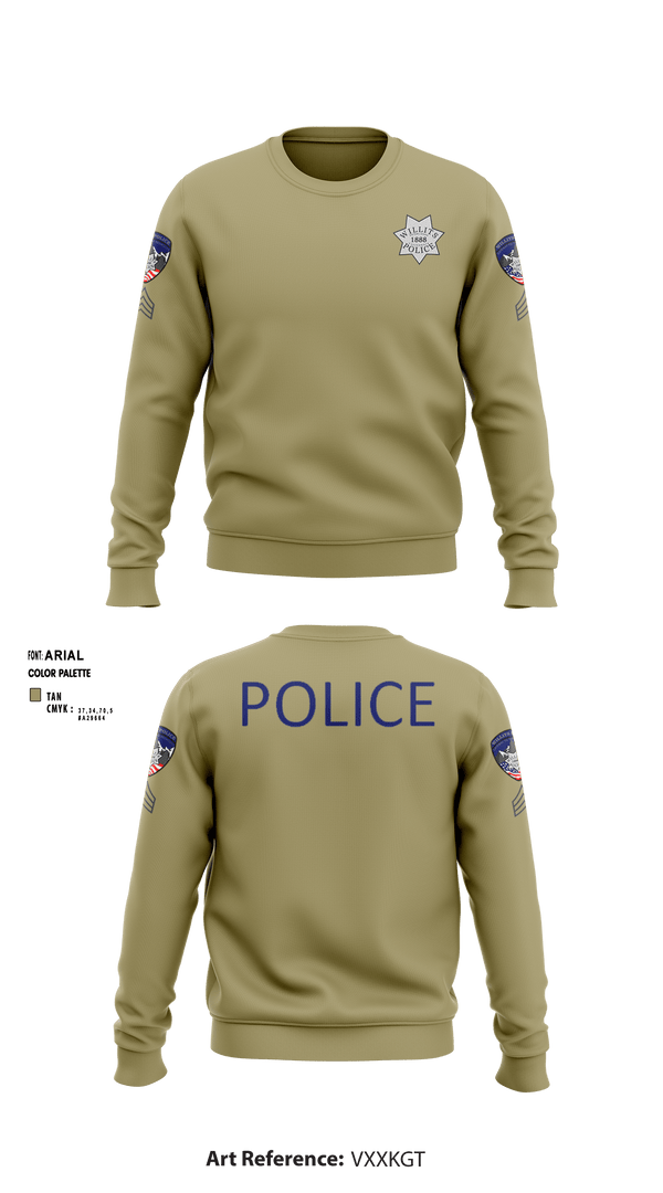 Crew Neck Sweatshirt, Willits Little Lake JRTF, Police, Teamtime, Team time, sublimation, custom sports apparel, team uniforms, spirit wear, spiritwear, sports uniforms, custom shirts, team store, custom team store, fundraiser sports, apparel fundraiser