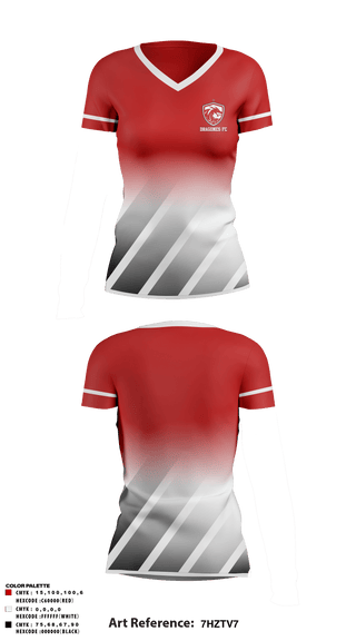 Women's Short Sleeve Vneck Shirt, Dragones FC, Men's Soccer, Teamtime, Team time, sublimation, custom sports apparel, team uniforms, spirit wear, spiritwear, sports uniforms, custom shirts, team store, custom team store, fundraiser sports, apparel fundraiser