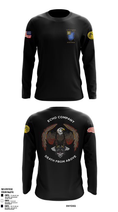 E Co 3-34 IN REG “Death from above” 14936905 Long Sleeve Performance Shirt - 4