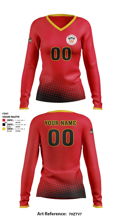 West Valley High School Volleyball 22767979 Women's Long Sleeve V-neck Shirt - 1