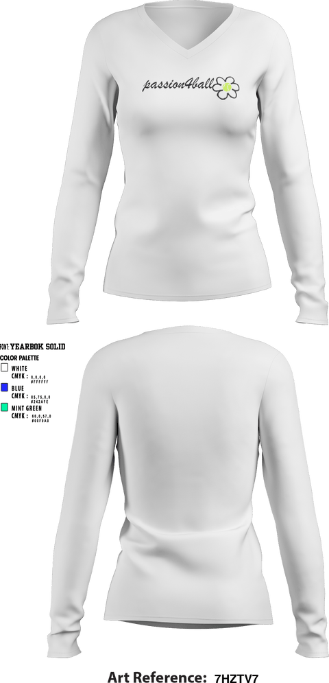 Women's Long Sleeve Vneck Shirt, Passion4ball, Tennis, Teamtime, Team time, sublimation, custom sports apparel, team uniforms, spirit wear, spiritwear, sports uniforms, custom shirts, team store, custom team store, fundraiser sports, apparel fundraiser