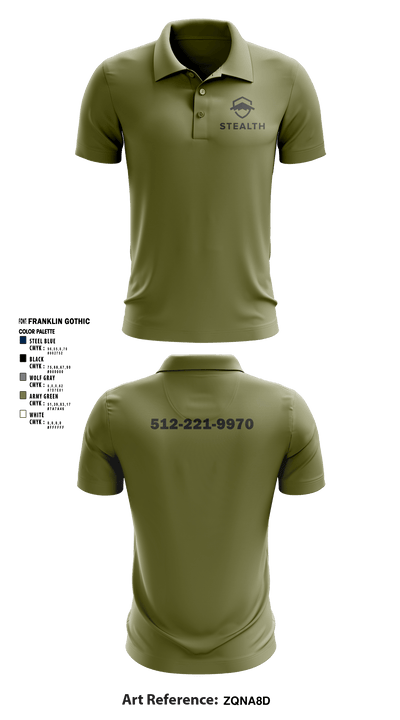 Stealth customs 84323734 Short Sleeve Performance Polo - 8