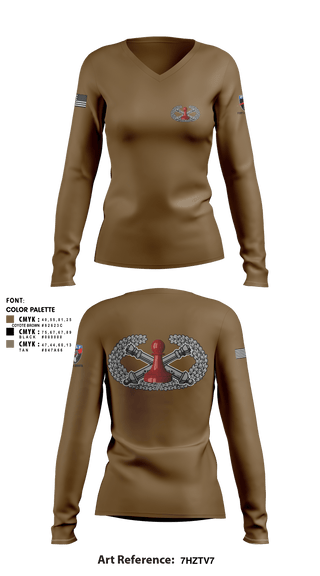 Women's Long Sleeve Vneck Shirt, , National Guard, Teamtime, Team time, sublimation, custom sports apparel, team uniforms, spirit wear, spiritwear, sports uniforms, custom shirts, team store, custom team store, fundraiser sports, apparel fundraiser