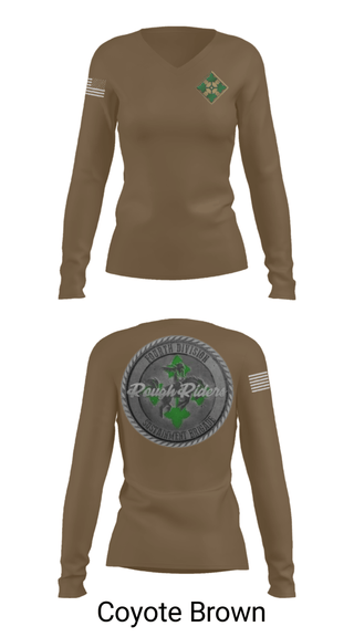 Women's Long Sleeve Vneck Shirt, , Army, Teamtime, Team time, sublimation, custom sports apparel, team uniforms, spirit wear, spiritwear, sports uniforms, custom shirts, team store, custom team store, fundraiser sports, apparel fundraiser