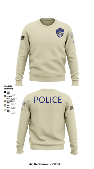 Crew Neck Sweatshirt, Willits Little Lake JRTF, Police, Teamtime, Team time, sublimation, custom sports apparel, team uniforms, spirit wear, spiritwear, sports uniforms, custom shirts, team store, custom team store, fundraiser sports, apparel fundraiser