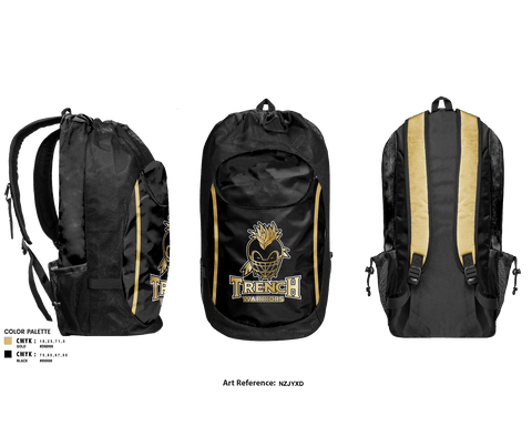 Gear Bag, TRENCH WARRIORS, Football, Teamtime, Team time, sublimation, custom sports apparel, team uniforms, spirit wear, spiritwear, sports uniforms, custom shirts, team store, custom team store, fundraiser sports, apparel fundraiser