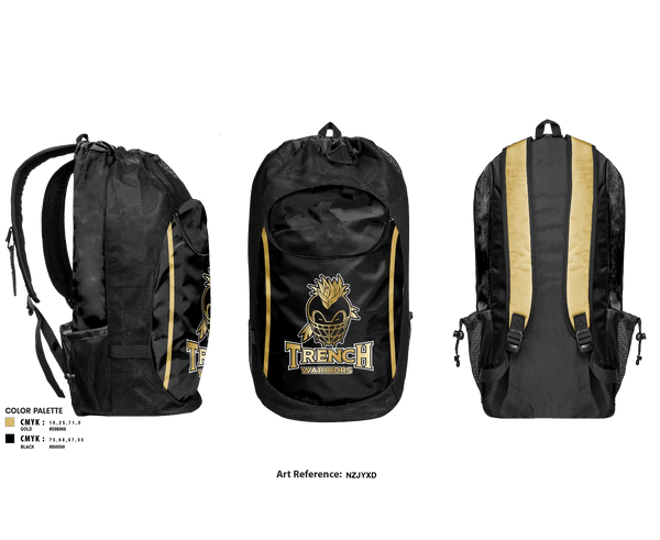 Gear Bag, TRENCH WARRIORS, Football, Teamtime, Team time, sublimation, custom sports apparel, team uniforms, spirit wear, spiritwear, sports uniforms, custom shirts, team store, custom team store, fundraiser sports, apparel fundraiser