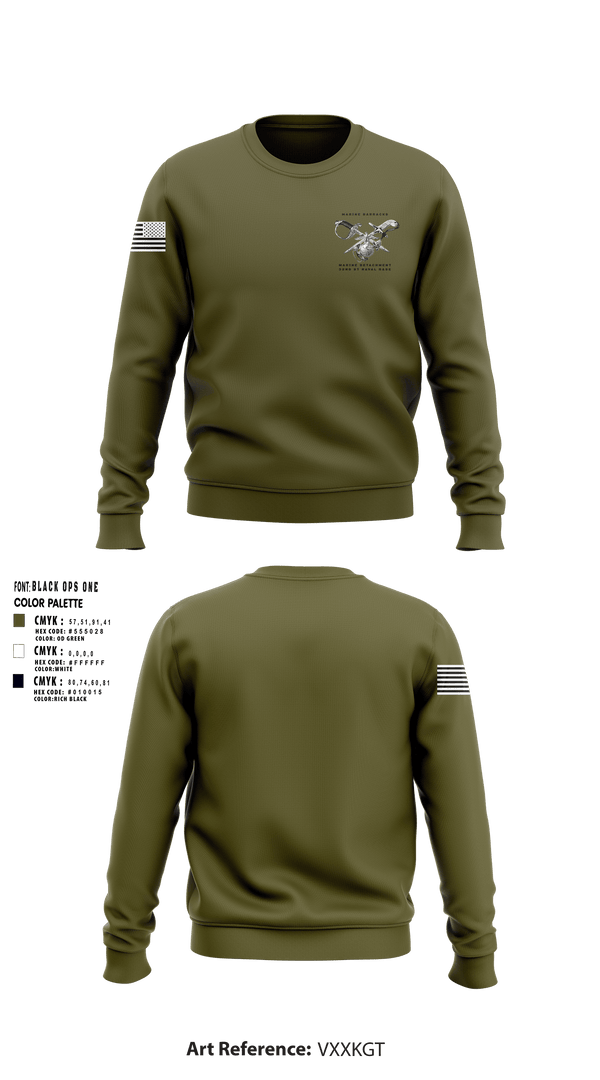 Crew Neck Sweatshirt, Marine Barracks/ Marine Detachment   32nd St Naval Base, Marines, Teamtime, Team time, sublimation, custom sports apparel, team uniforms, spirit wear, spiritwear, sports uniforms, custom shirts, team store, custom team store, fundraiser sports, apparel fundraiser