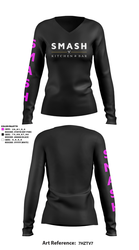 Women's Long Sleeve Vneck Shirt, SMASH, Softball, Teamtime, Team time, sublimation, custom sports apparel, team uniforms, spirit wear, spiritwear, sports uniforms, custom shirts, team store, custom team store, fundraiser sports, apparel fundraiser
