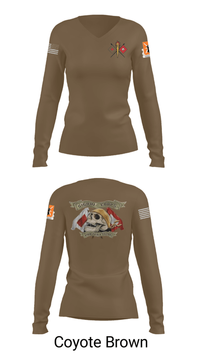 4ID 3ABCT 1-66AR HHC S6 4294361 Women's Long Sleeve V-neck Shirt - 15