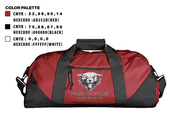 Duffle Bag, Paso Robles High School, Spirit Store, Teamtime, Team time, sublimation, custom sports apparel, team uniforms, spirit wear, spiritwear, sports uniforms, custom shirts, team store, custom team store, fundraiser sports, apparel fundraiser