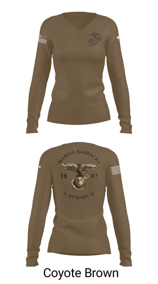 Women's Long Sleeve Vneck Shirt, , Marines, Teamtime, Team time, sublimation, custom sports apparel, team uniforms, spirit wear, spiritwear, sports uniforms, custom shirts, team store, custom team store, fundraiser sports, apparel fundraiser