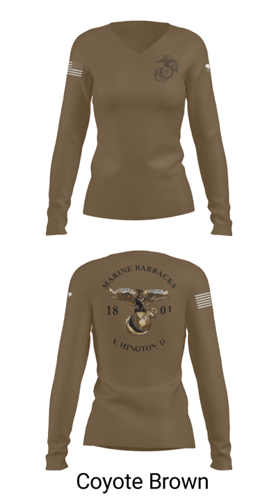Marine Barracks Washington 7968696 Women's Long Sleeve V-neck Shirt - 38