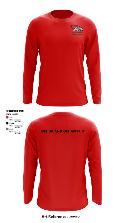 Allentown High School Cross Country 36691106 Long Sleeve Performance Shirt - 6