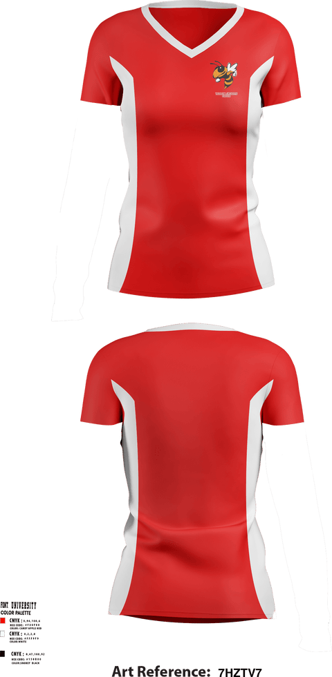 Women's Short Sleeve Vneck Shirt, Yellow Jackets, Cheer, Teamtime, Team time, sublimation, custom sports apparel, team uniforms, spirit wear, spiritwear, sports uniforms, custom shirts, team store, custom team store, fundraiser sports, apparel fundraiser