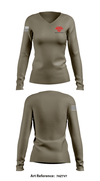 Women's Long Sleeve Vneck Shirt, , Army, Teamtime, Team time, sublimation, custom sports apparel, team uniforms, spirit wear, spiritwear, sports uniforms, custom shirts, team store, custom team store, fundraiser sports, apparel fundraiser