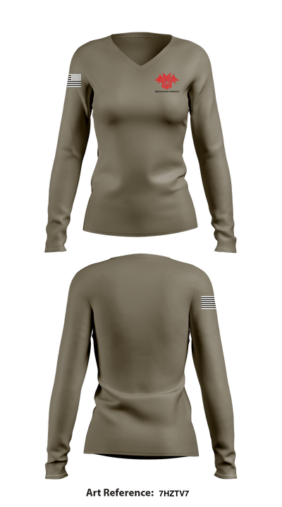2nd Platoon Cerberus 83127835 Women's Long Sleeve V-neck Shirt - 1
