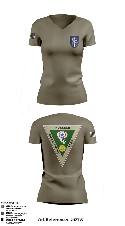 Nuclear Disablement Team 21416676 Women's Short Sleeve V-neck Shirt - 58