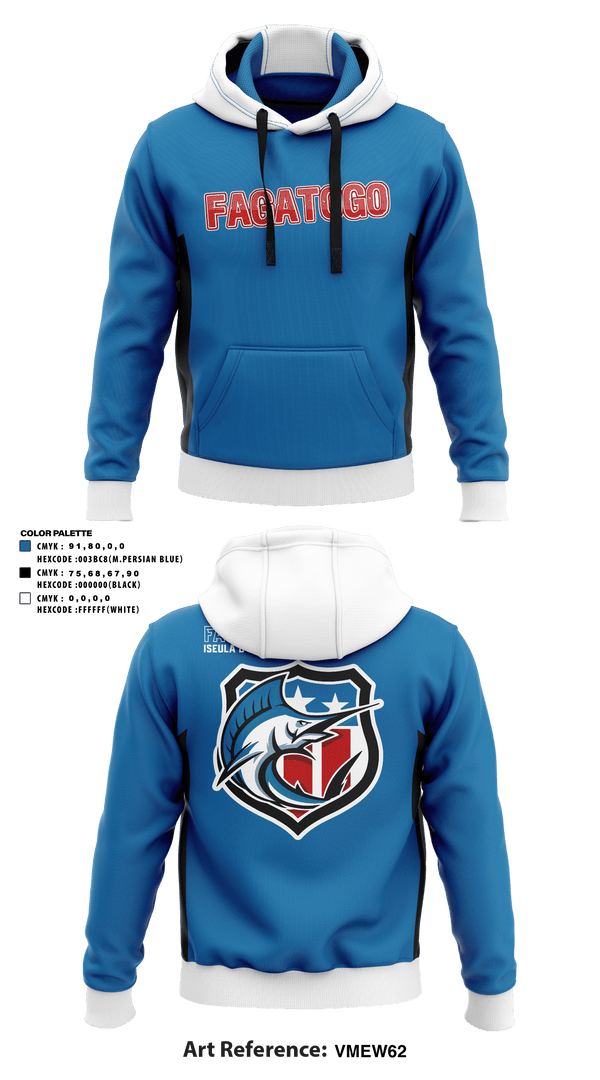 Hoodie, Fagatogo Blues, Football, Teamtime, Team time, sublimation, custom sports apparel, team uniforms, spirit wear, spiritwear, sports uniforms, custom shirts, team store, custom team store, fundraiser sports, apparel fundraiser