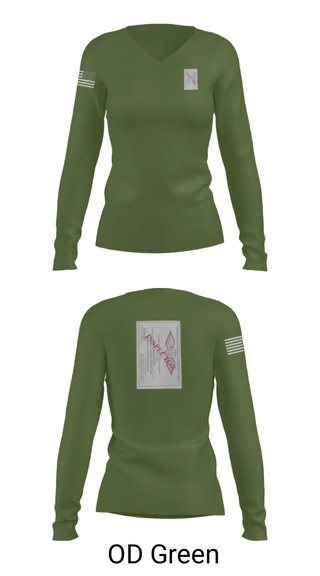 Women's Long Sleeve Vneck Shirt, , Army, Teamtime, Team time, sublimation, custom sports apparel, team uniforms, spirit wear, spiritwear, sports uniforms, custom shirts, team store, custom team store, fundraiser sports, apparel fundraiser