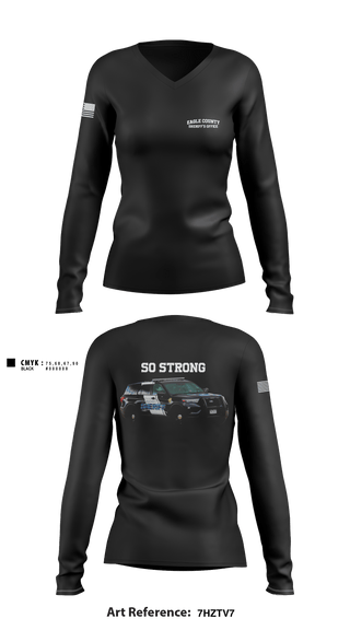 Women's Long Sleeve Vneck Shirt, Eagle County Sheriff’s Office, , Teamtime, Team time, sublimation, custom sports apparel, team uniforms, spirit wear, spiritwear, sports uniforms, custom shirts, team store, custom team store, fundraiser sports, apparel fundraiser