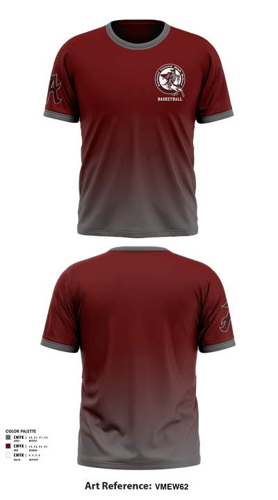 Amherst County High School Basketball 74121298 Short Sleeve Performance Shirt - 1