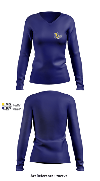 Women's Long Sleeve Vneck Shirt, David Brearley High School Track, Track & Field, Teamtime, Team time, sublimation, custom sports apparel, team uniforms, spirit wear, spiritwear, sports uniforms, custom shirts, team store, custom team store, fundraiser sports, apparel fundraiser
