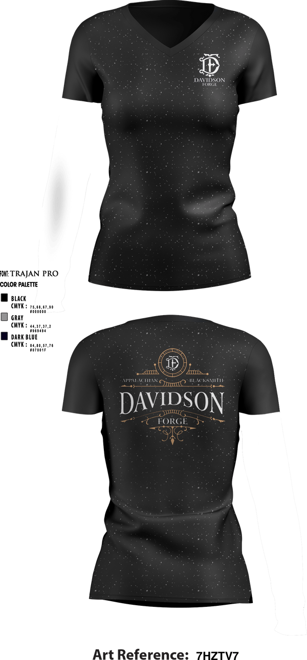 Women's Short Sleeve Vneck Shirt, Davidson Forge, , Teamtime, Team time, sublimation, custom sports apparel, team uniforms, spirit wear, spiritwear, sports uniforms, custom shirts, team store, custom team store, fundraiser sports, apparel fundraiser