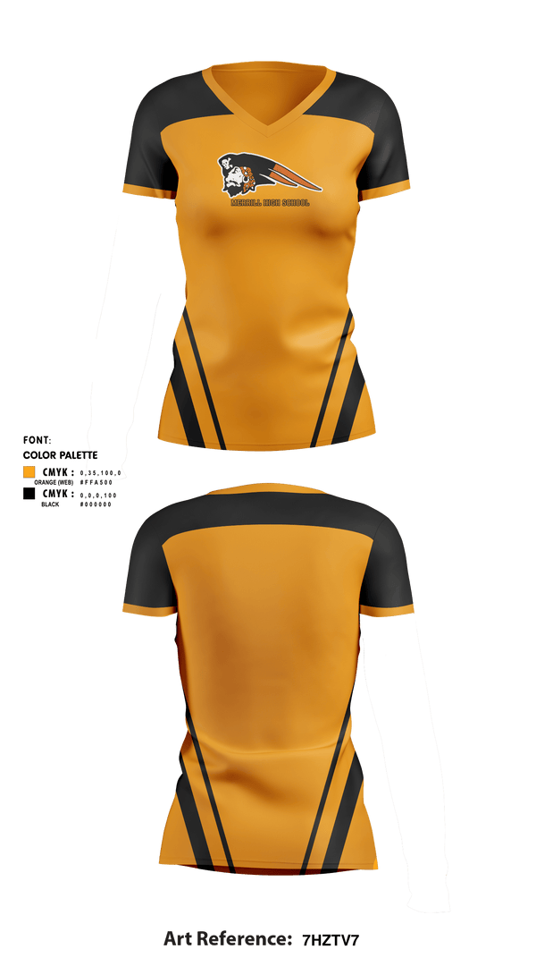 Women's Short Sleeve Vneck Shirt, Merrill High School Softball, Softball, Teamtime, Team time, sublimation, custom sports apparel, team uniforms, spirit wear, spiritwear, sports uniforms, custom shirts, team store, custom team store, fundraiser sports, apparel fundraiser