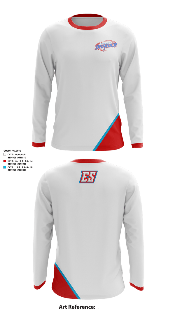 Long Sleeve Performance Shirt, East Side Thunder, Baseball, Teamtime, Team time, sublimation, custom sports apparel, team uniforms, spirit wear, spiritwear, sports uniforms, custom shirts, team store, custom team store, fundraiser sports, apparel fundraiser